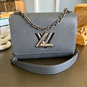 LOUIS VUITTON Authentic Twist MM Gunmetal Silver Color